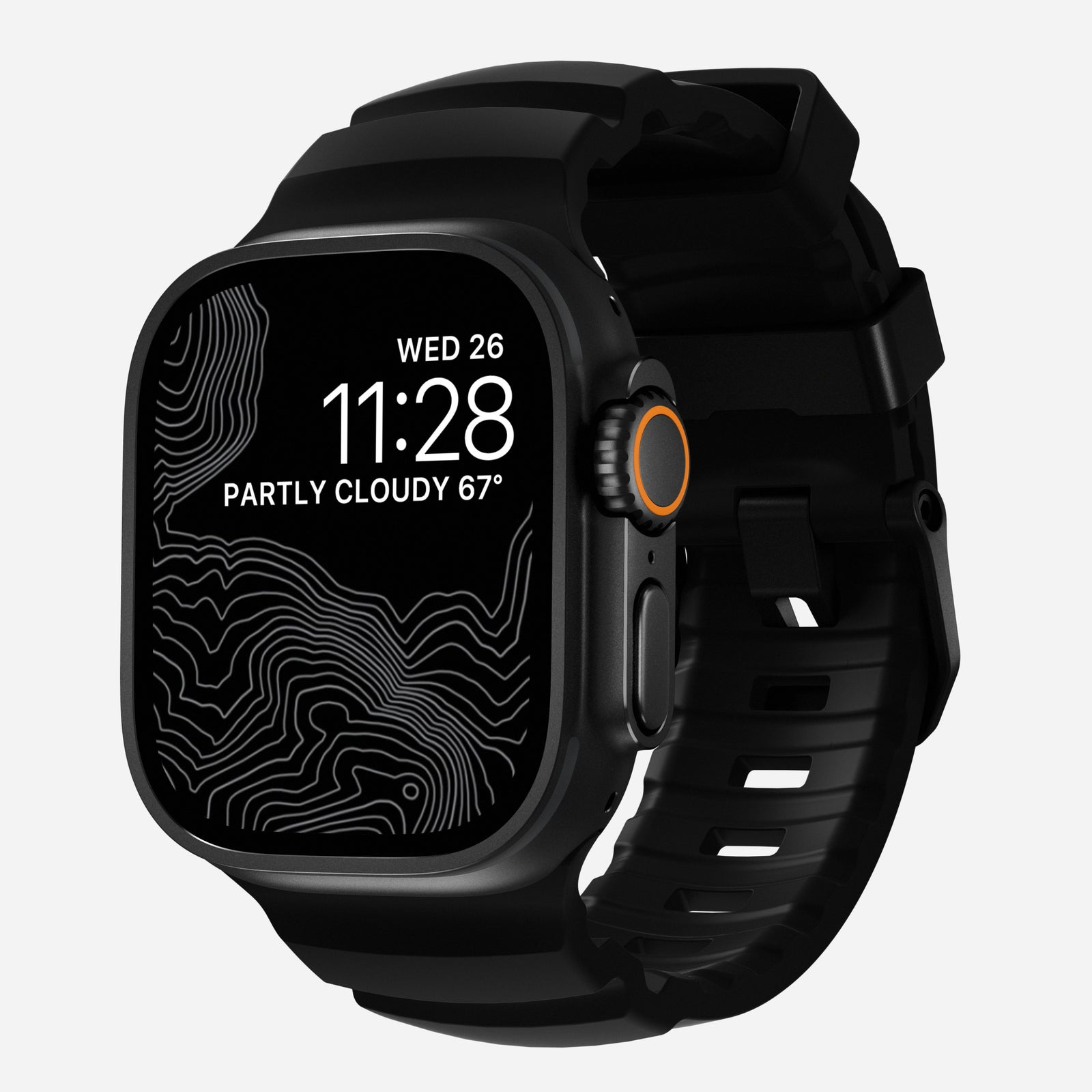 Apple Watch Series 8 45mm Armbånd Rocky Point (Black Hardware) Carbon Black