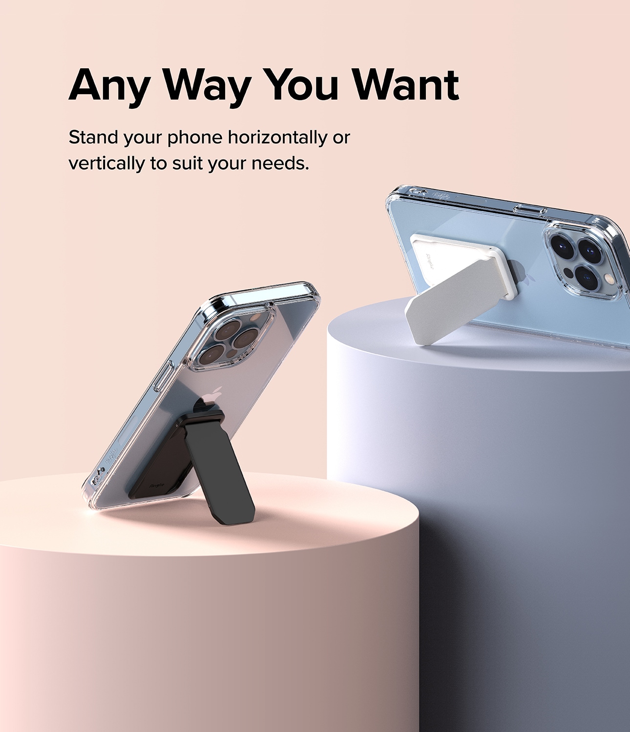 Lille selvklæbende stander til mobilen, Sort