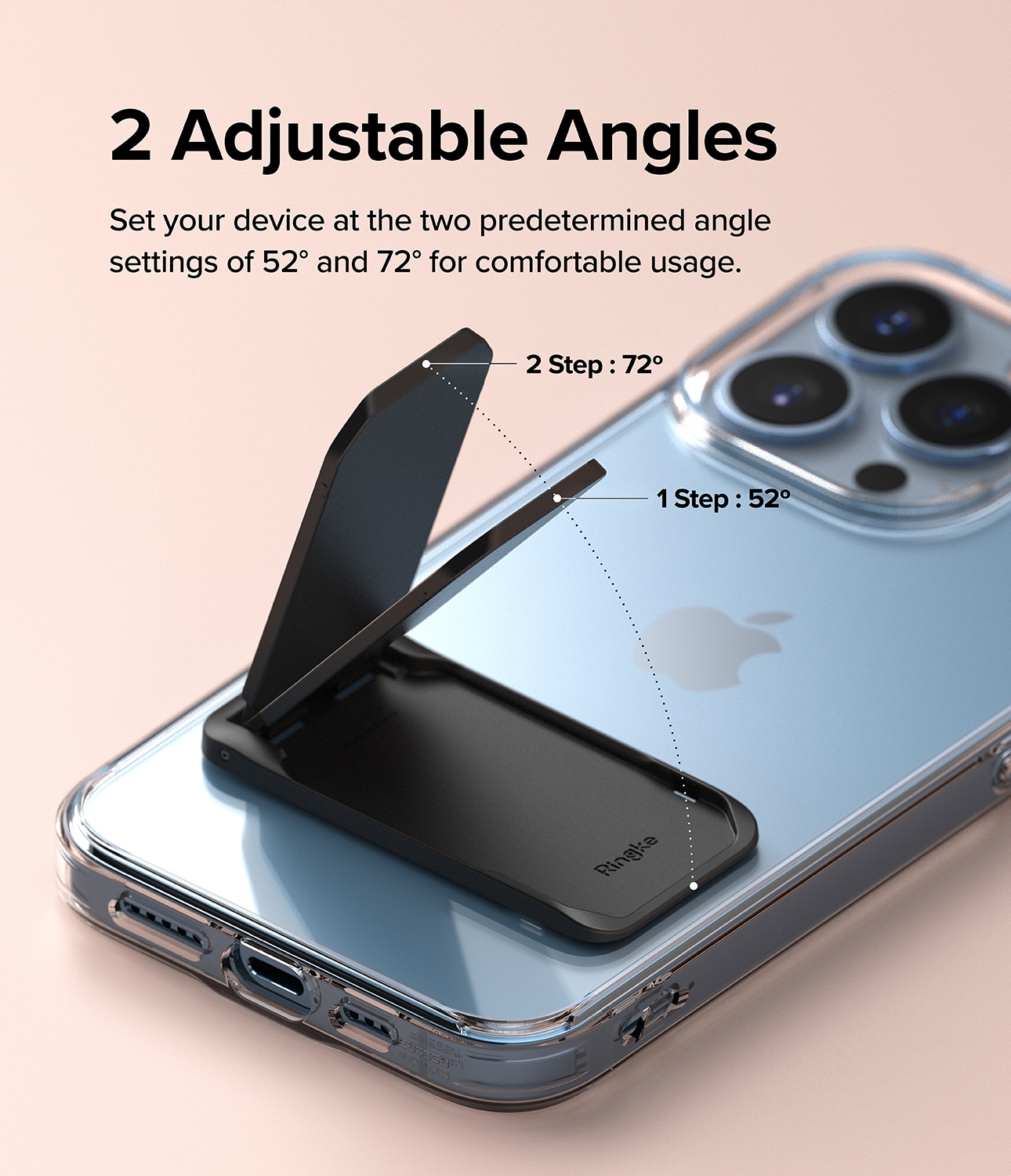 Lille selvklæbende stander til mobilen, Sort