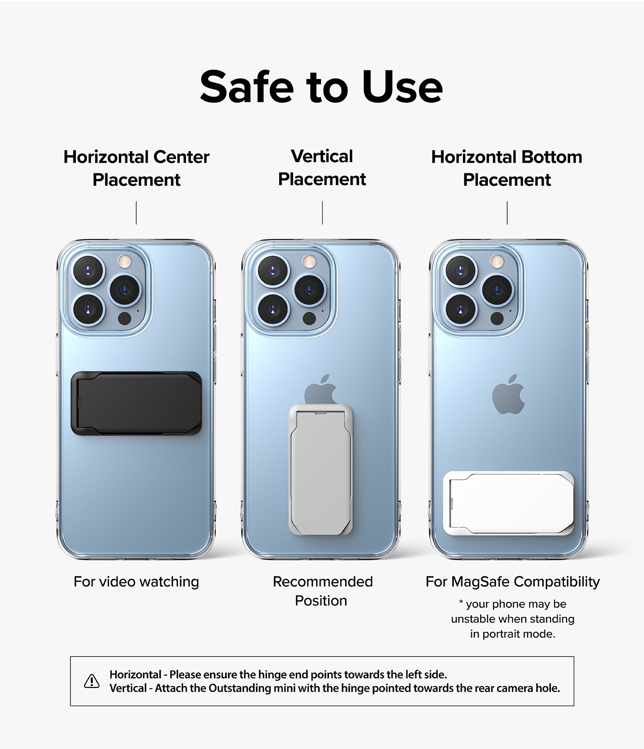 Lille selvklæbende stander til mobilen, Sort