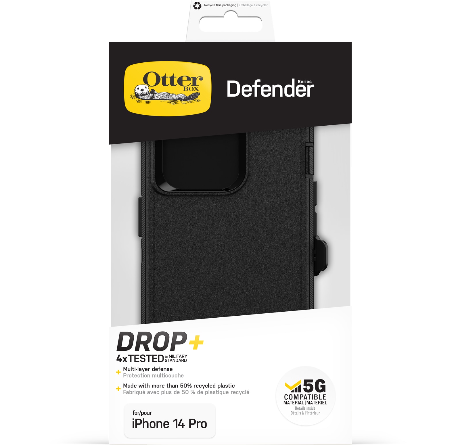 iPhone 14 Pro Defender - Robust mobilcover med høj beskyttelsesgrad, Sort