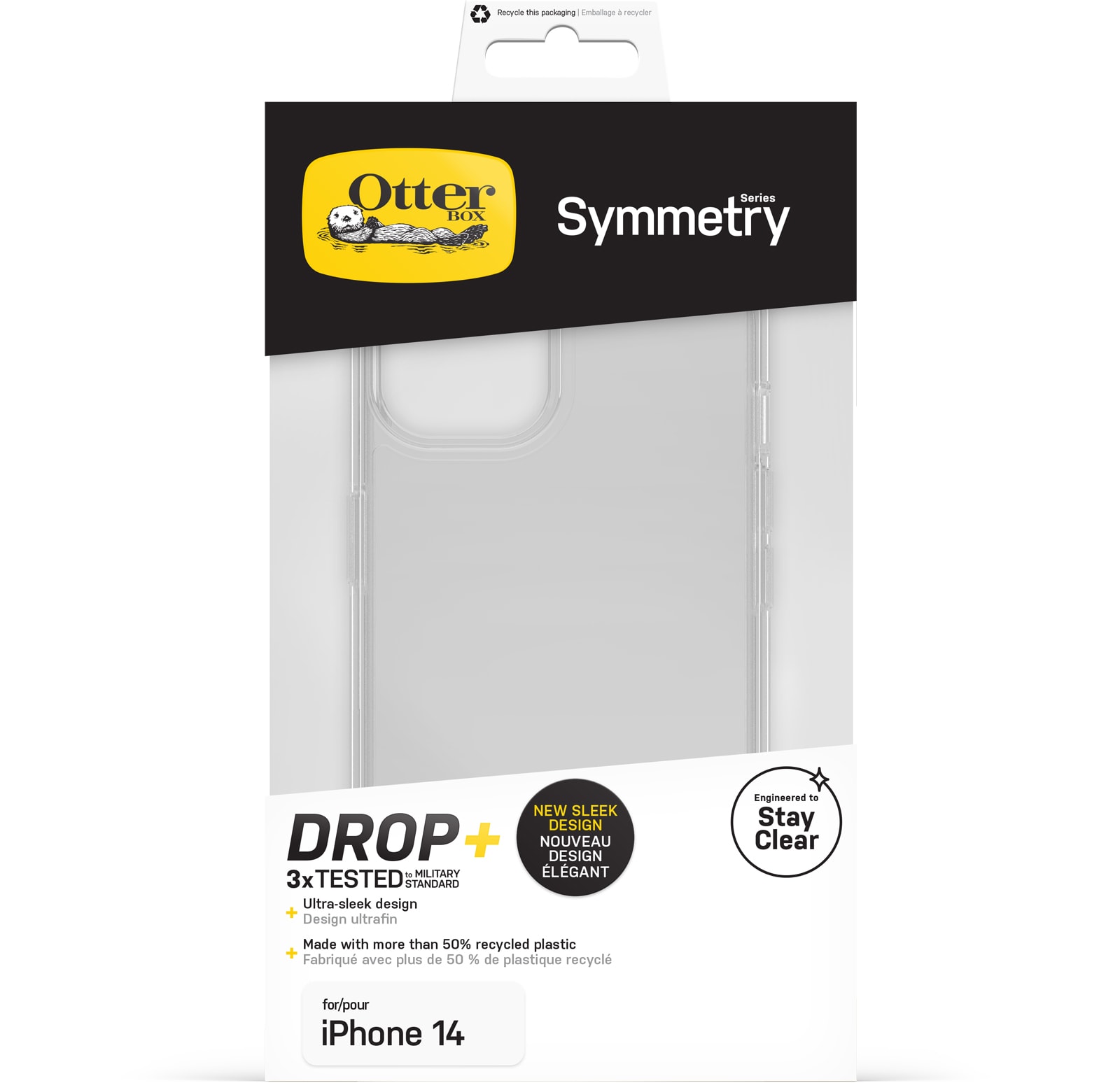 iPhone 14 Stødsikkert cover Symmetry, Gennemsigtig