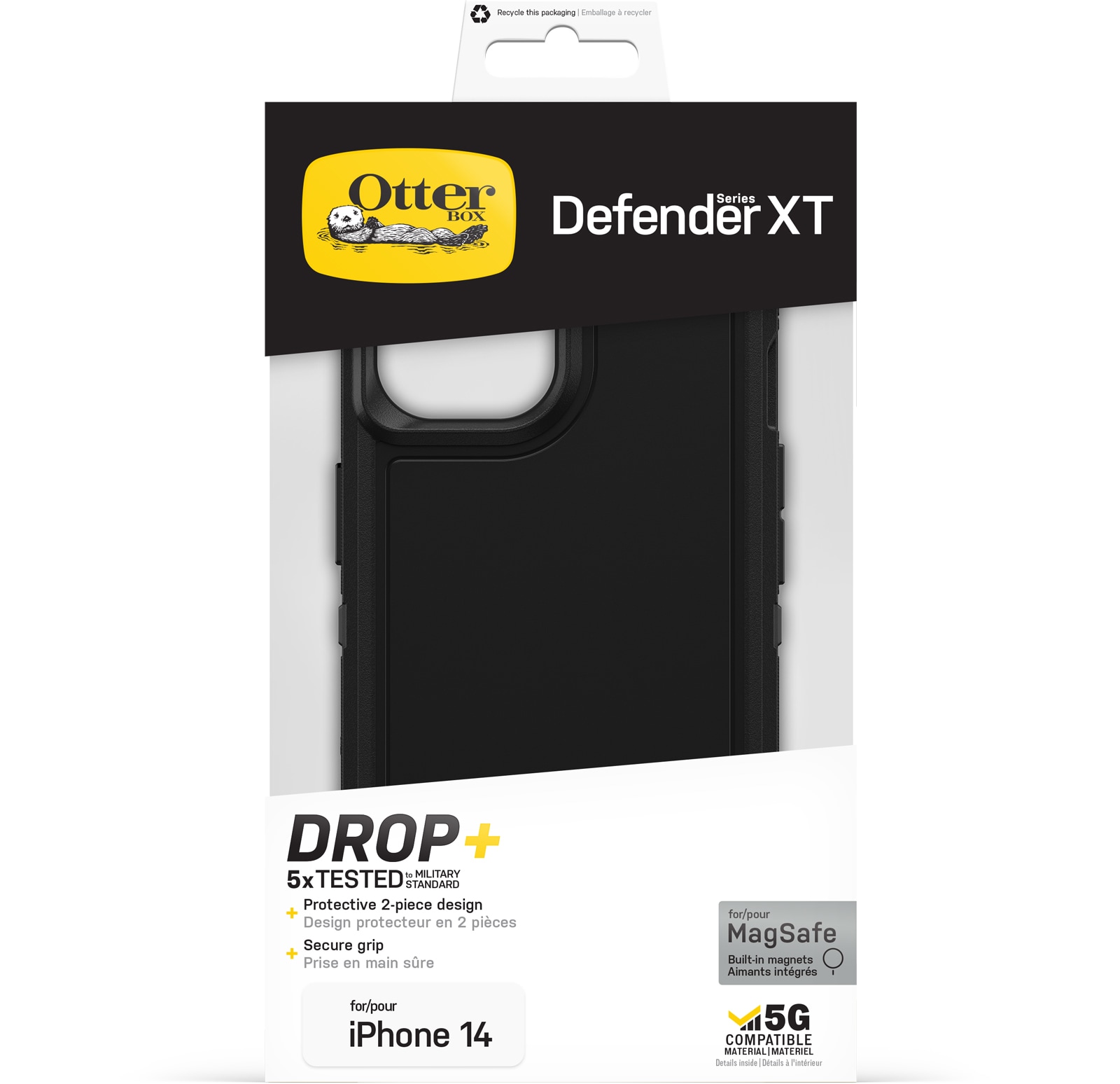 iPhone 13 Defender XT Ekstremt stødafvisende MagSafe-cover, Sort