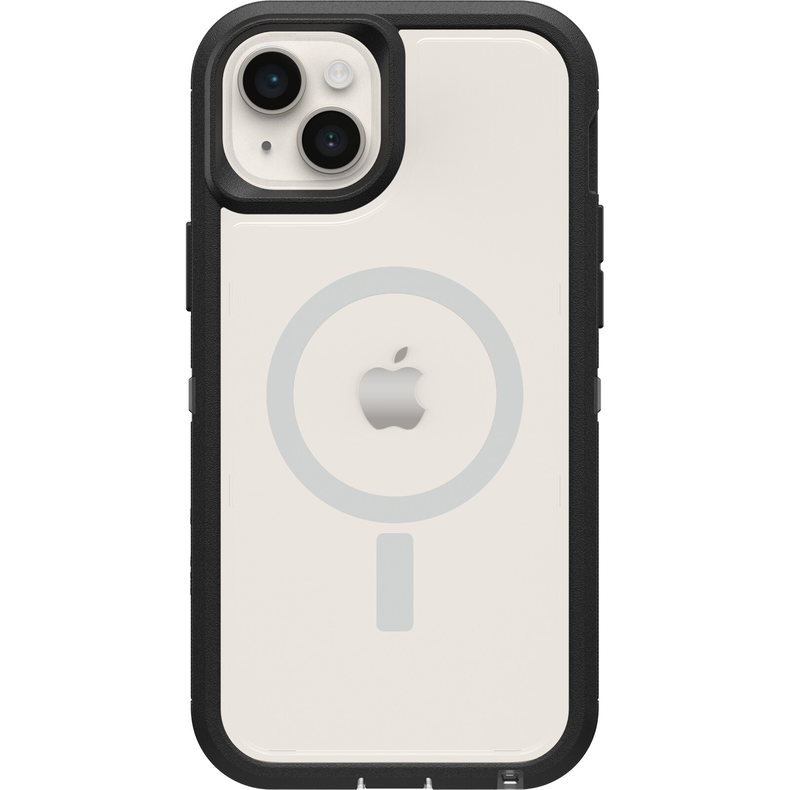 iPhone 14 Defender XT Ekstremt stødafvisende MagSafe-cover, Sort/gennemsigtig