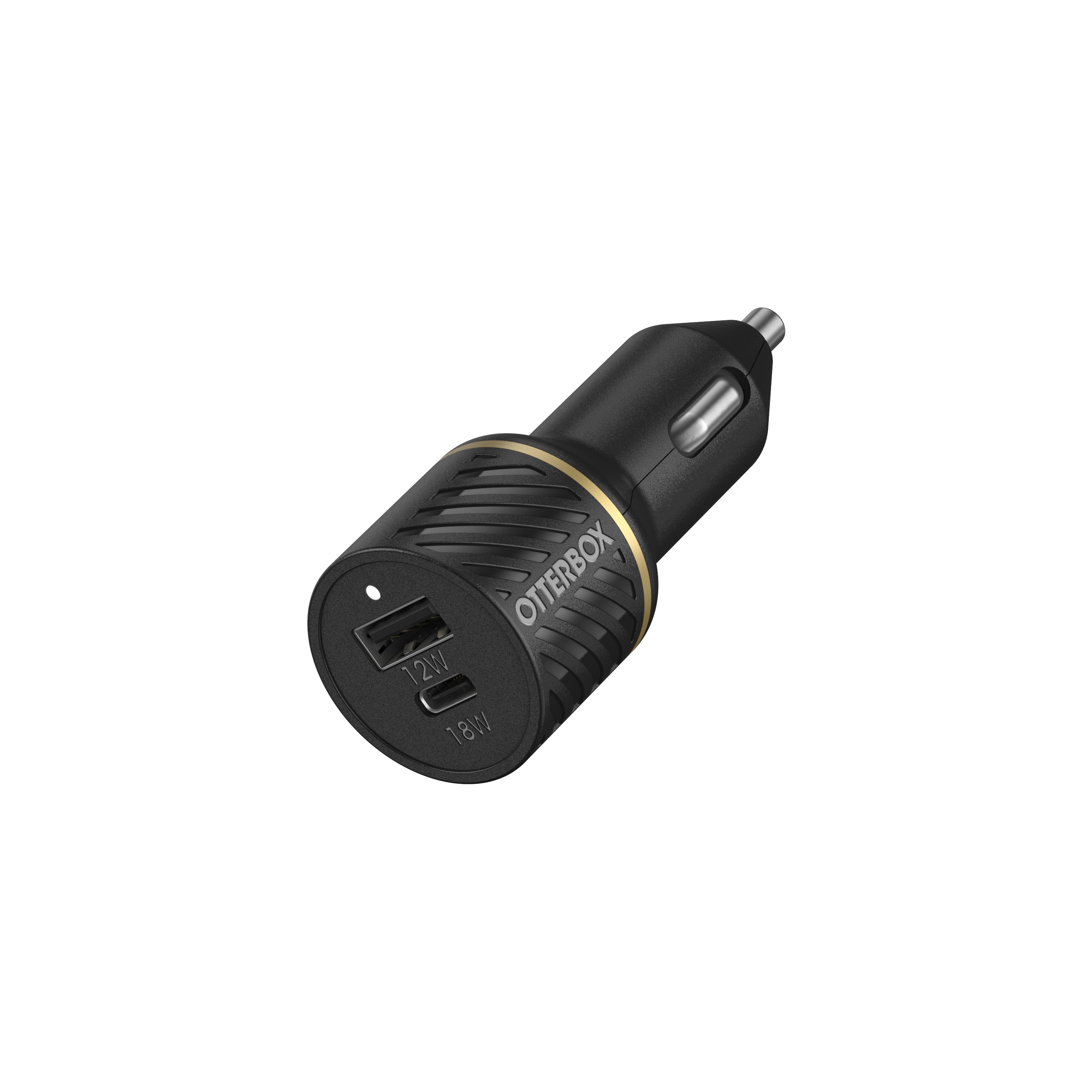 Biloplader 30W USB-C + USB-A 12 - 24 V, Sort