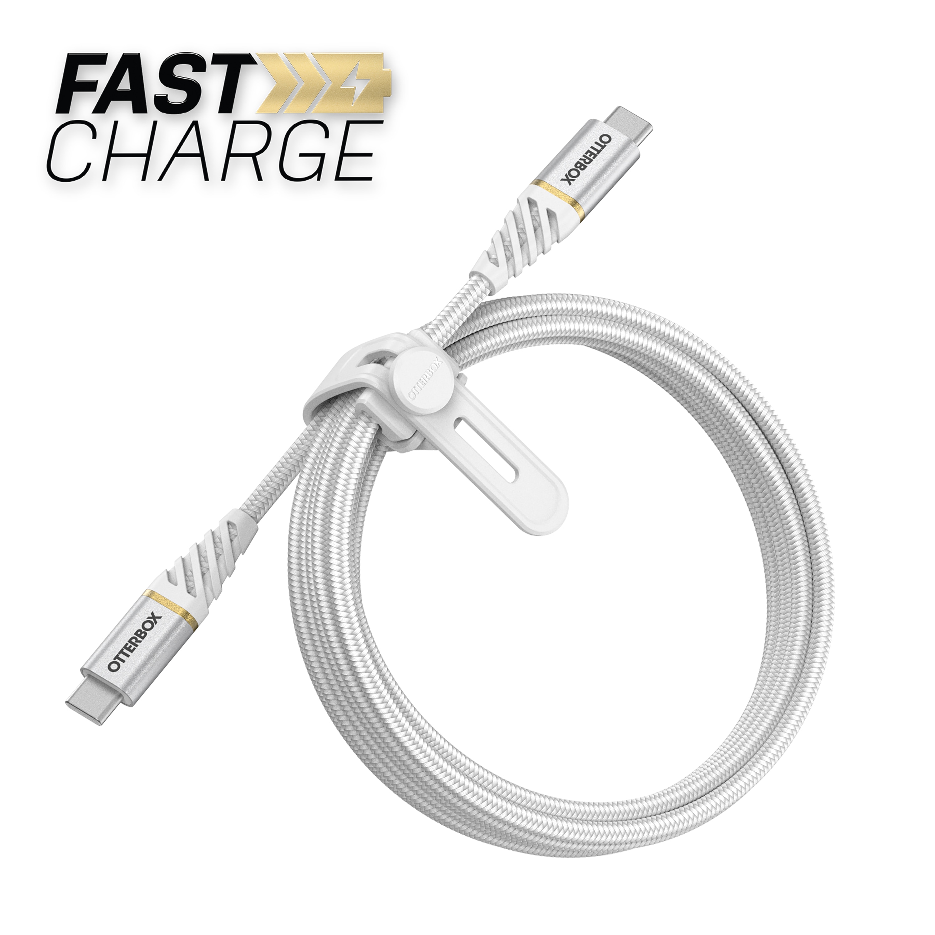 USB-C til USB-C Premium Fast Charge kabel 2m, Hvid