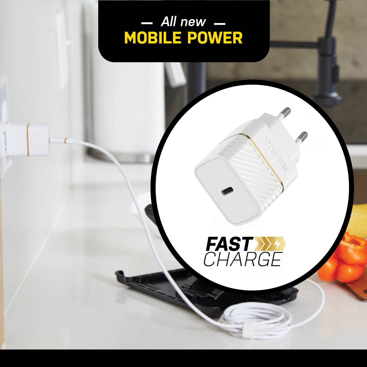 Vægoplader Premium USB-C PD 20W, White