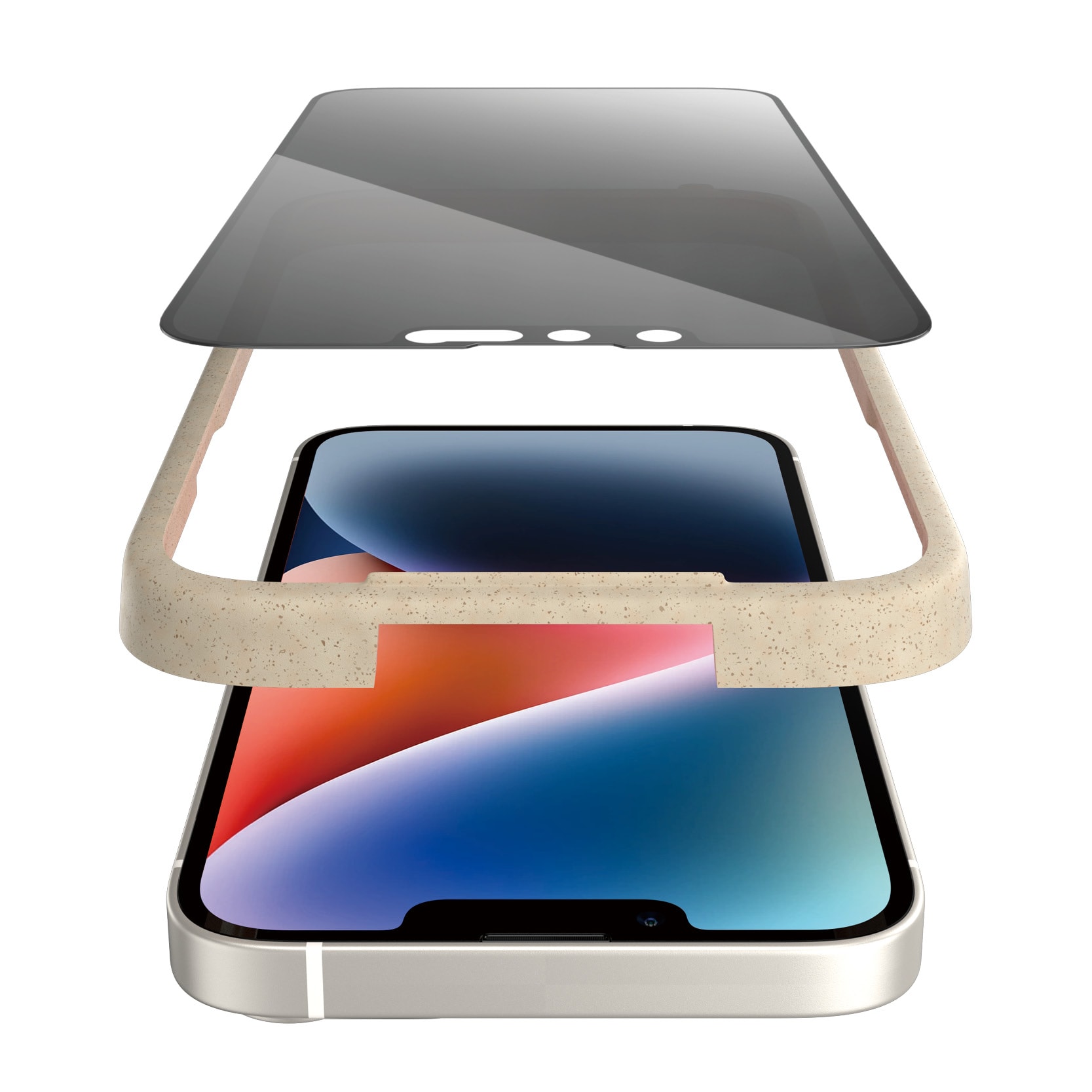 iPhone 13 Pro Privacy skærmbeskytter med installationsramme - Ultra Wide Fit