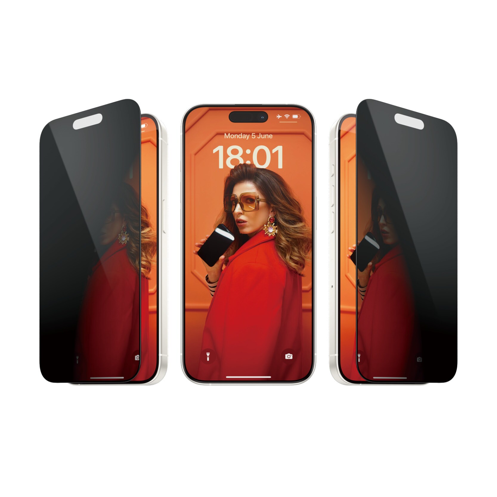 iPhone 15 Pro Privacy skærmbeskytter med installationsramme - Ultra Wide Fit