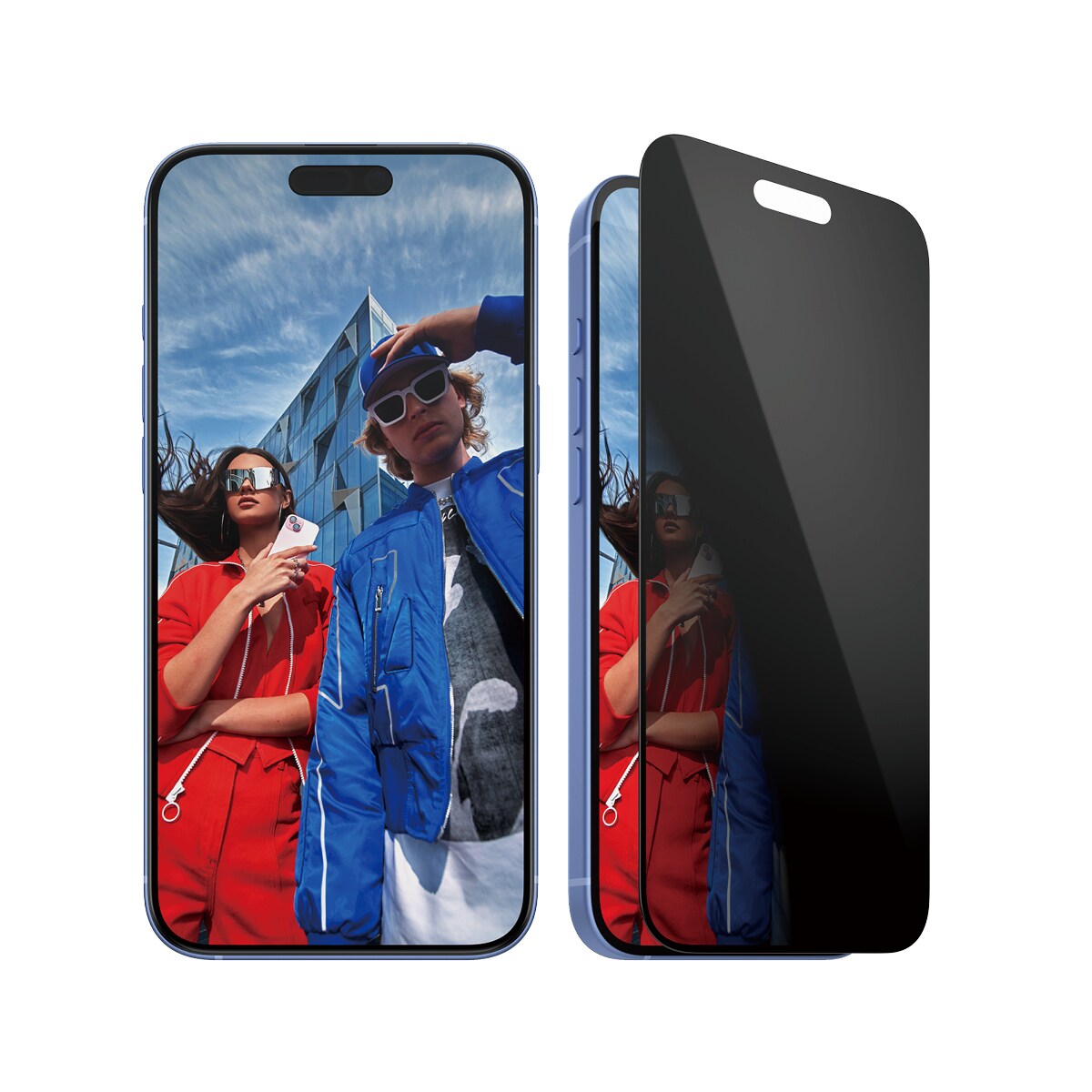 iPhone 16 Plus Privacy skærmbeskytter med installationsramme - Ultra Wide Fit