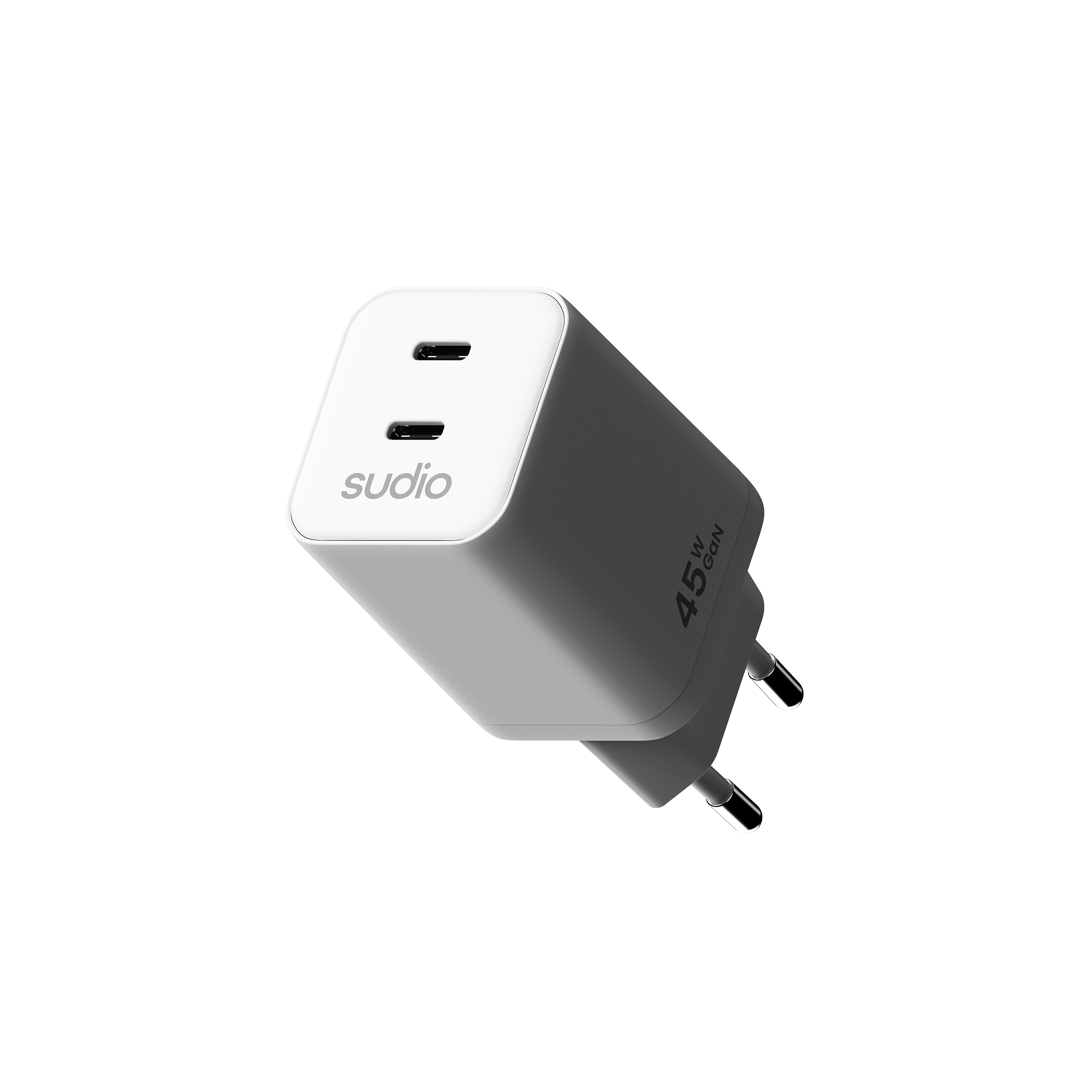 P2 2 x USB-C Vægoplader 45W, Hvid