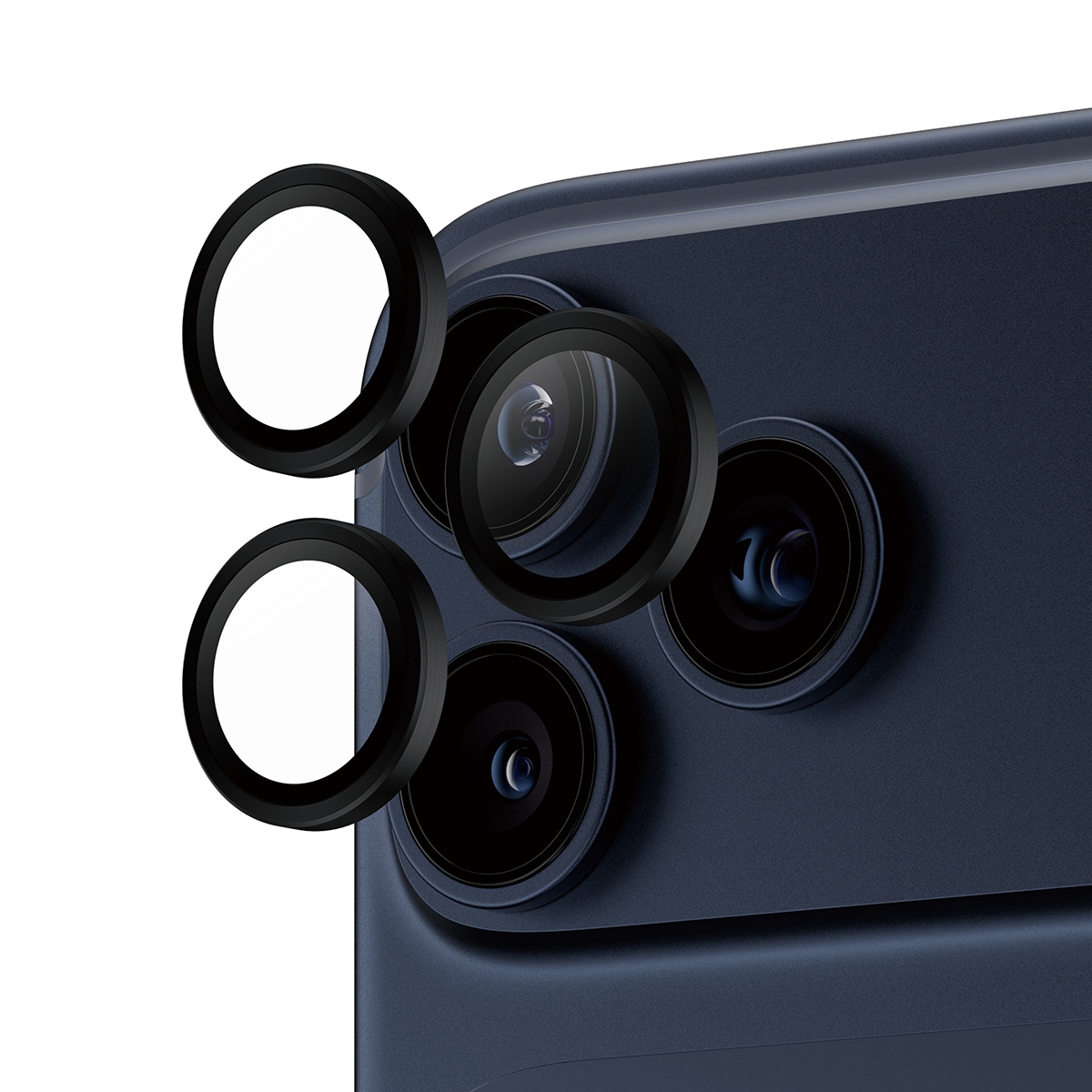 iPhone 17 Pro Max Hoops linsebeskyttelse med aluminiumramme, Sort