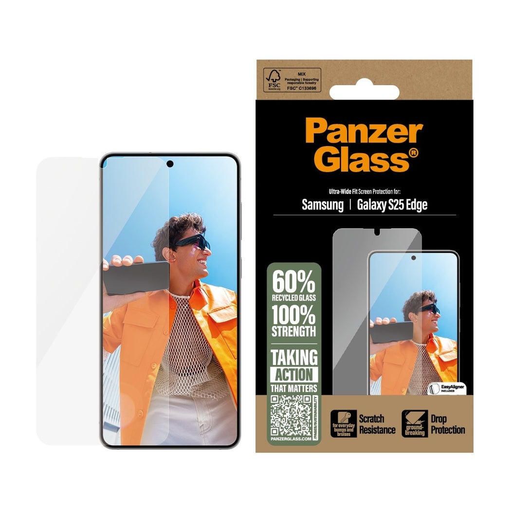Samsung Galaxy S25 Edge Skærmbeskytter med monteringsramme - Ultra Wide Fit