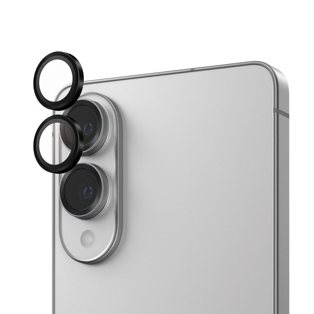 Samsung Galaxy S25 Edge Hoops linsebeskyttelse med aluminiumramme, Sort