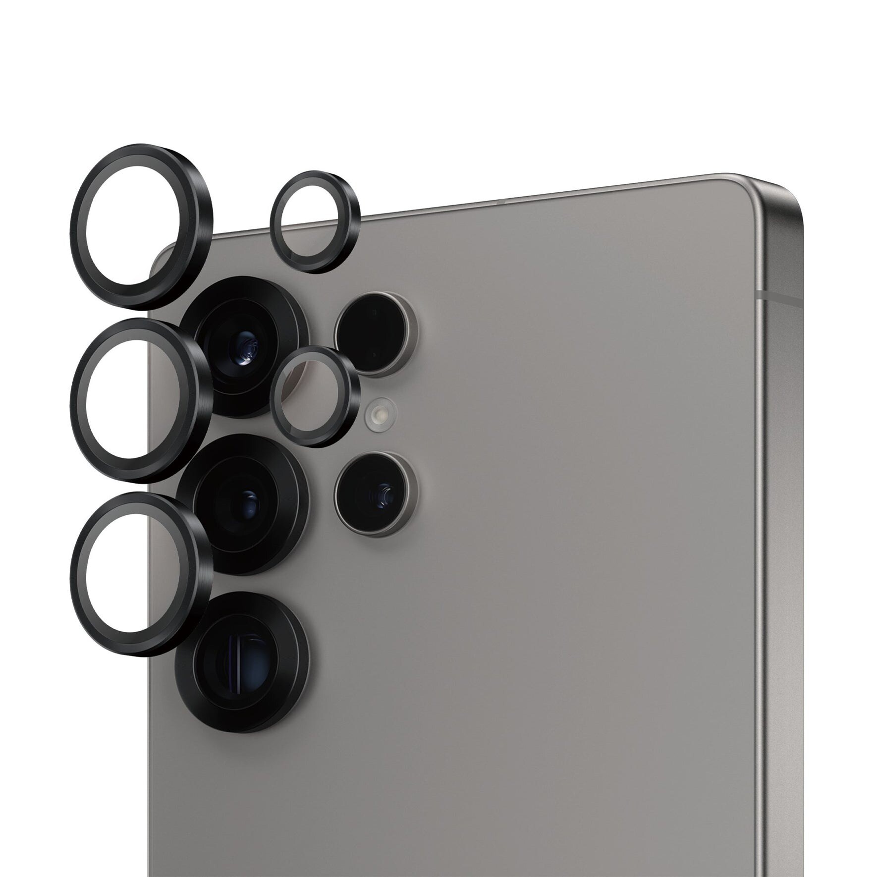 Samsung Galaxy S25 Ultra Hoops linsebeskyttelse med aluminiumramme, Sort