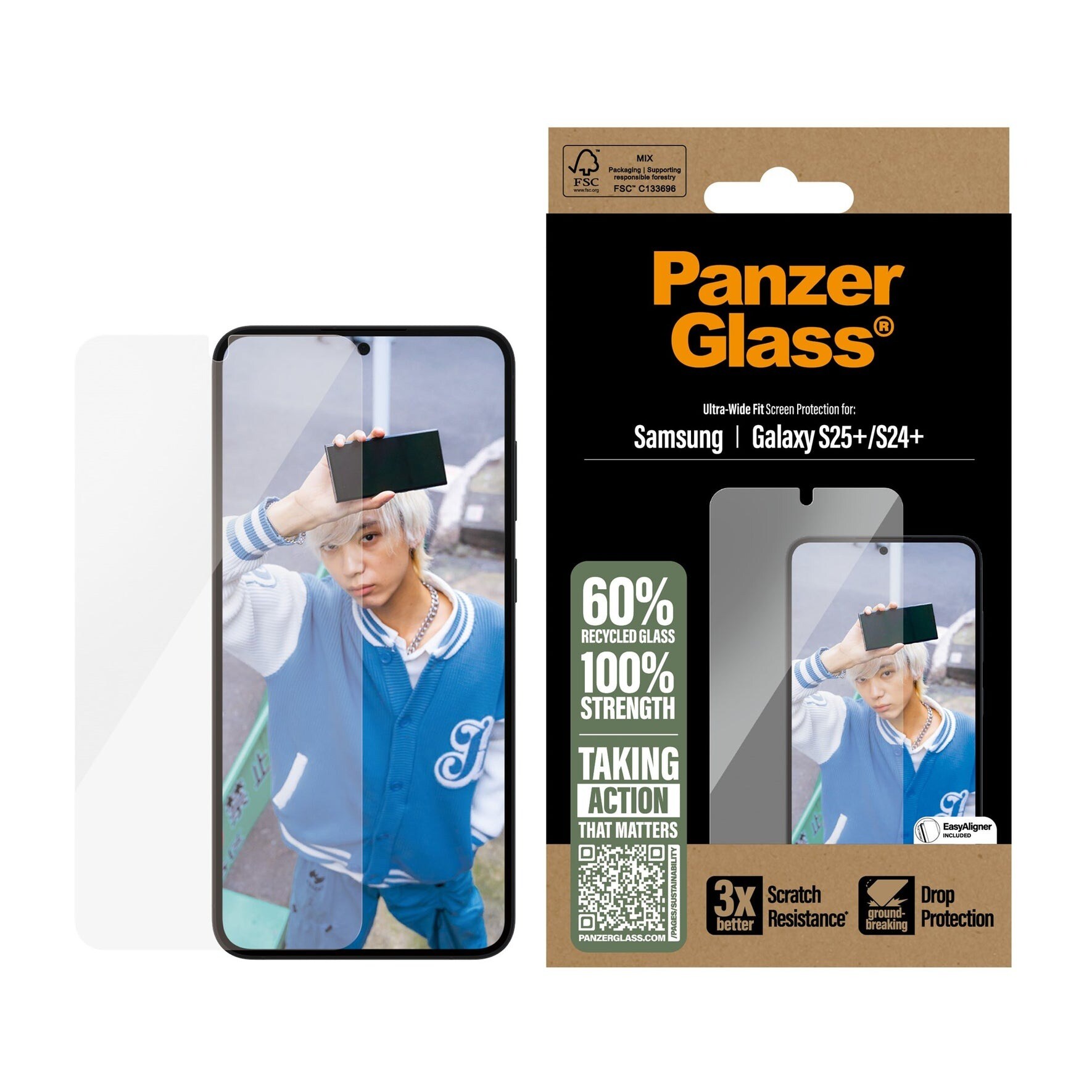Samsung Galaxy S25 Plus Skærmbeskytter med monteringsramme - Ultra Wide Fit