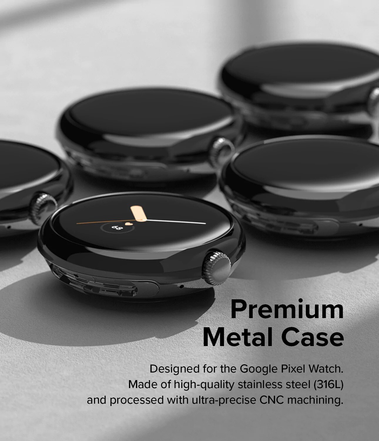 Google Pixel Watch Beskyttelsesring - Bezel Styling Sort