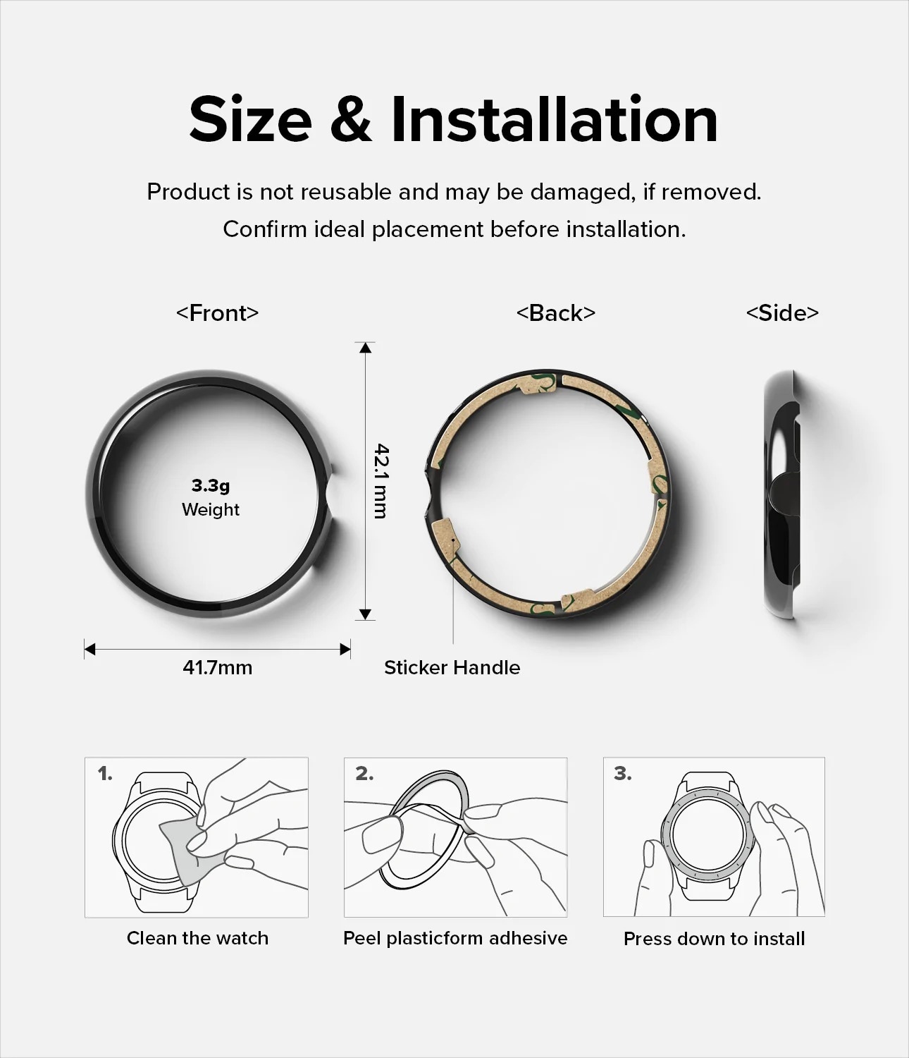 Google Pixel Watch Beskyttelsesring - Bezel Styling Sort