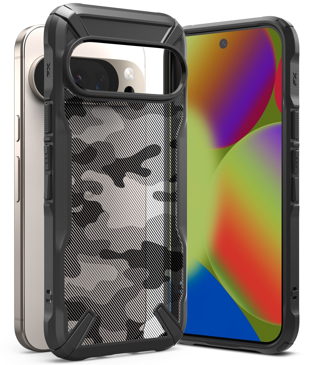 Google Pixel 10 Fusion X Cover, Camo Black