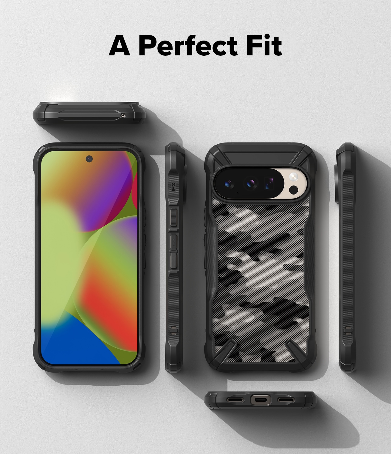 Google Pixel 10 Fusion X Cover, Camo Black