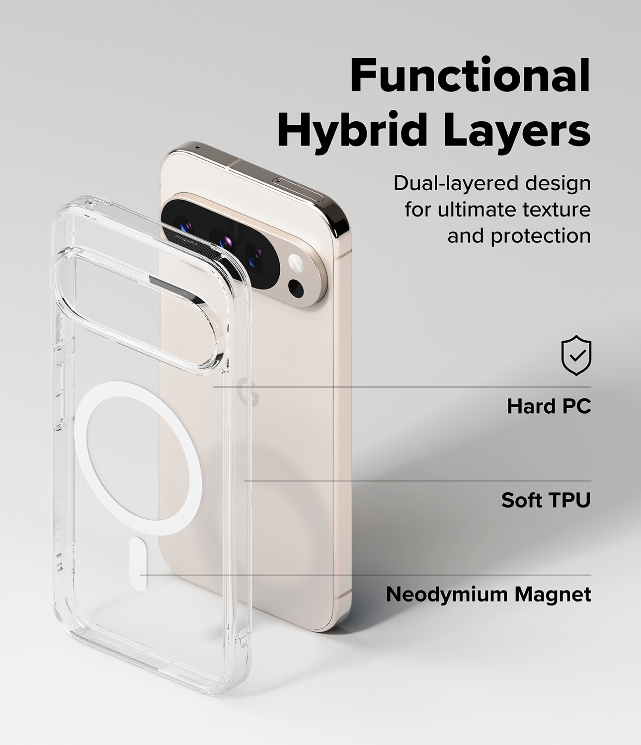 Google Pixel 10 Pro XL Fusion MagSafe cover, Gennemsigtig