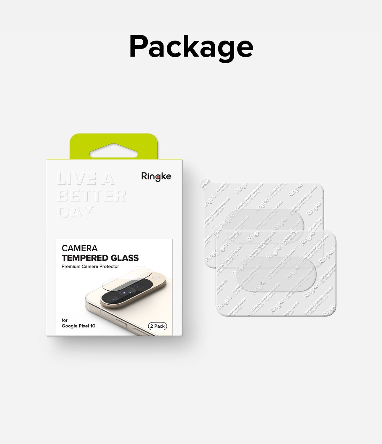 Google Pixel 10 Kamerabeskyttelse i glas (2-pak)
