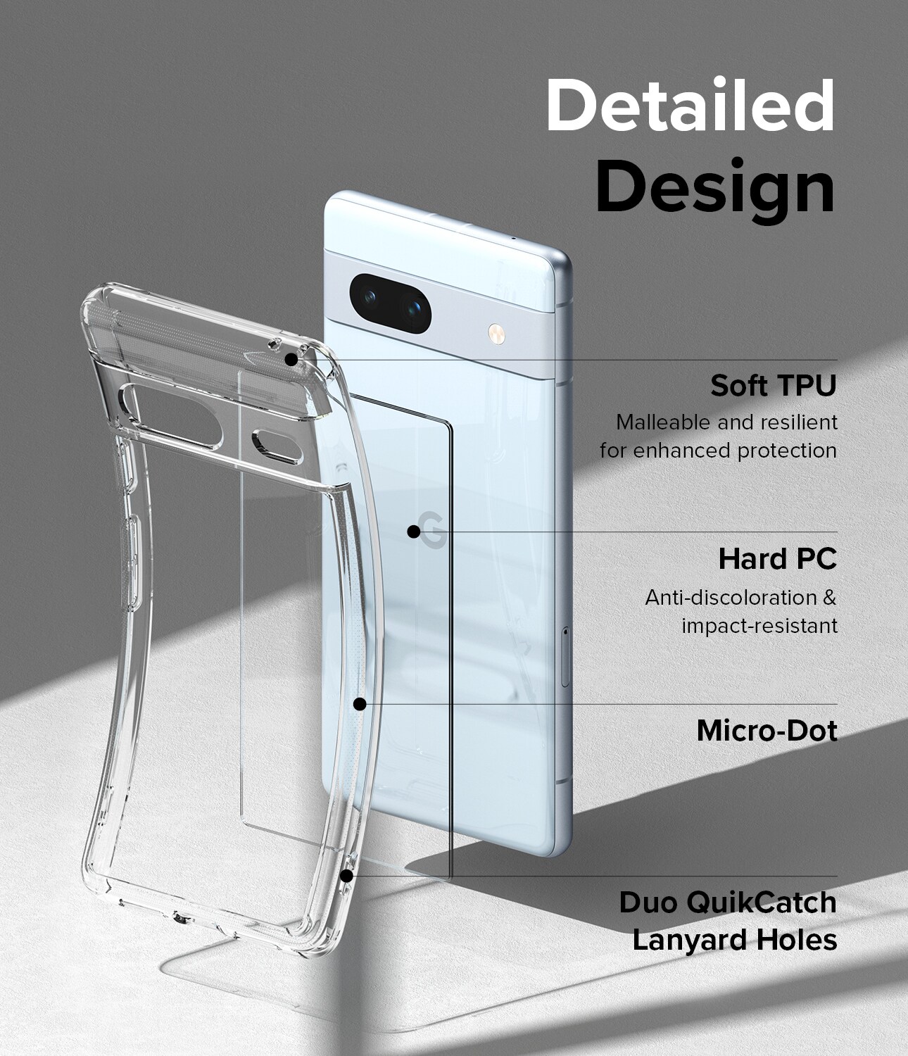 Google Pixel 7a Fusion cover, Gennemsigtig