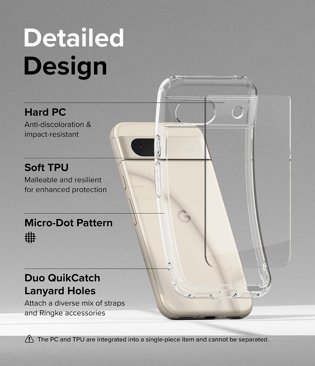 Google Pixel 8a Fusion cover, Gennemsigtig