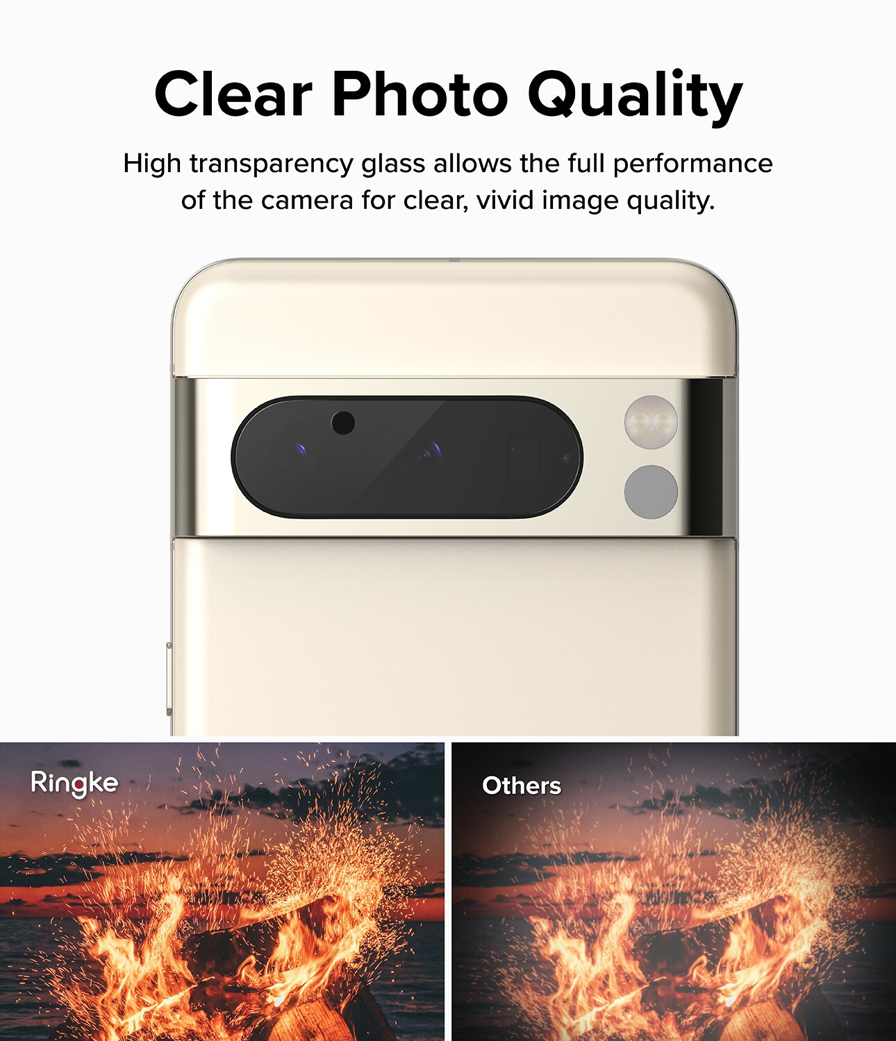 Google Pixel 8 Pro Kamerabeskyttelse i glas (3-pak)