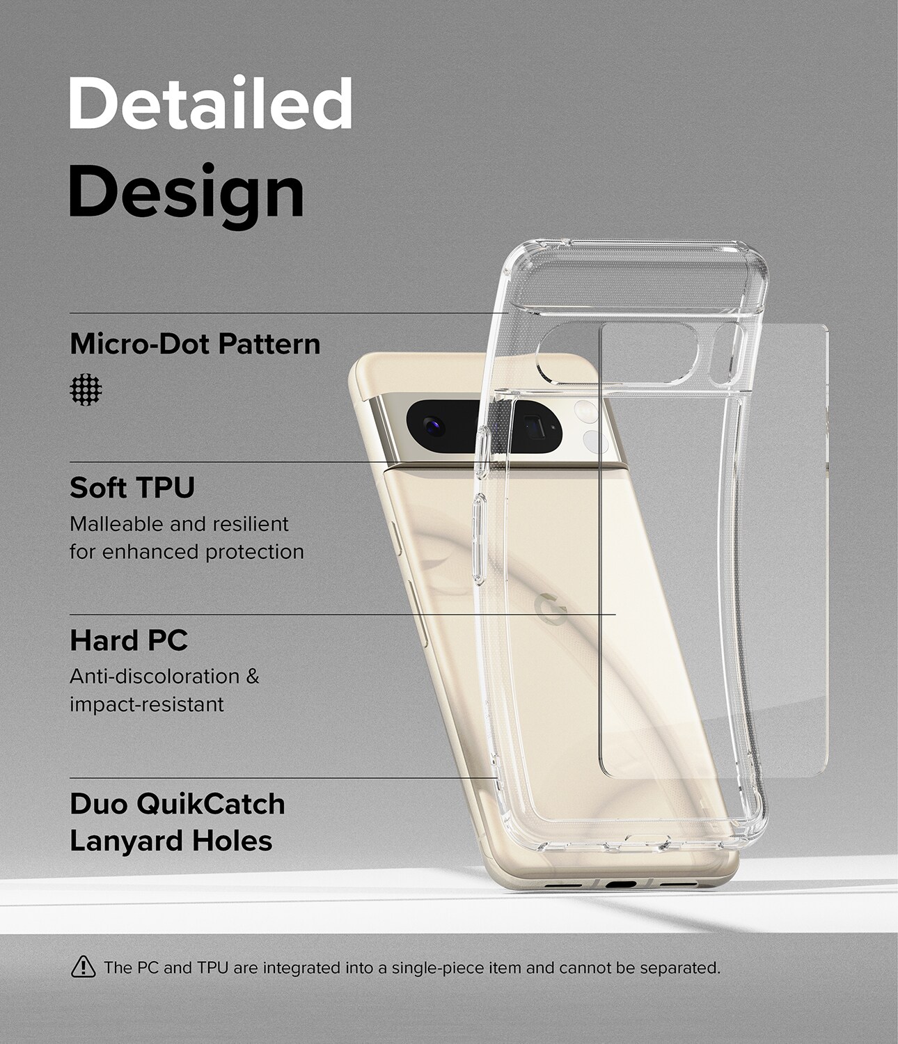 Google Pixel 8 Pro Fusion cover, Gennemsigtig