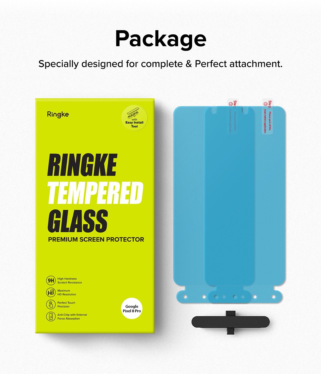 Google Pixel 8 Pro Skærmbeskytter i glas med monteringsværktøj (2-pak)
