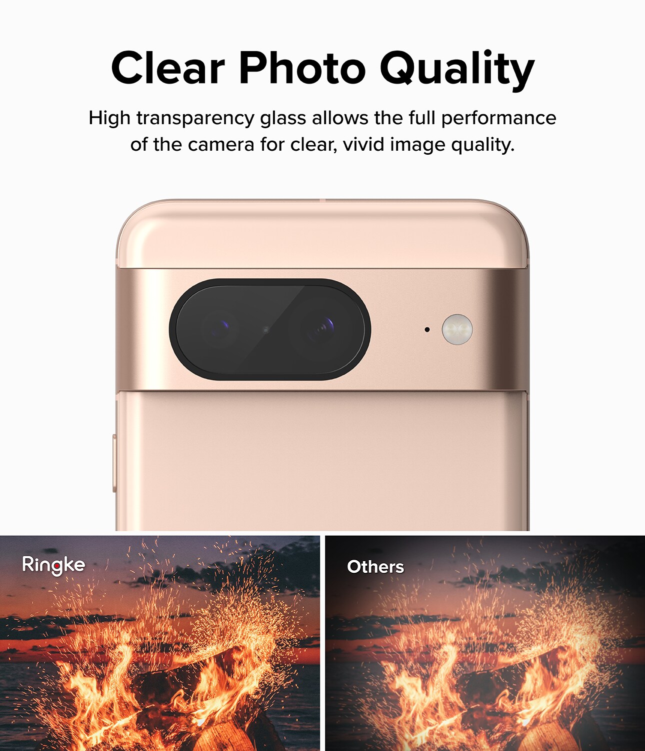 Google Pixel 8 Kamerabeskyttelse i glas (3-pak)