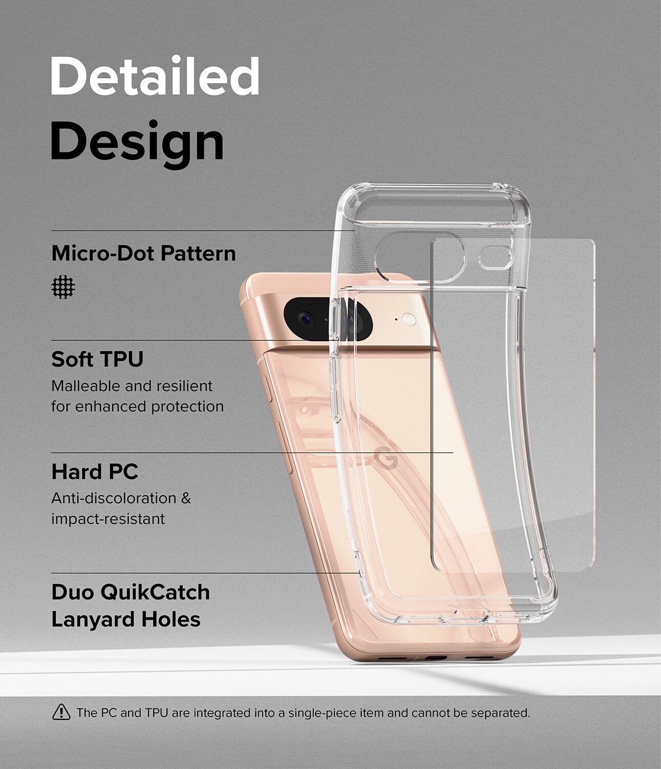 Google Pixel 8 Fusion cover, Gennemsigtig
