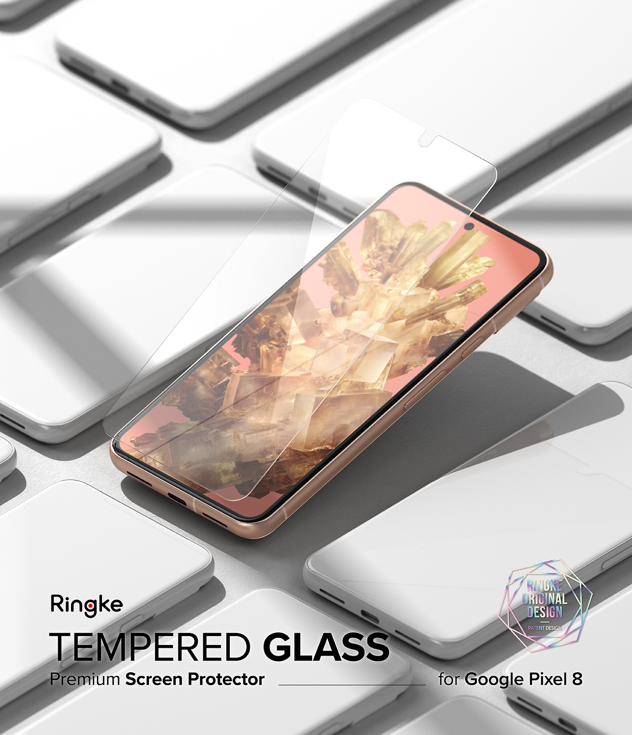 Google Pixel 8 Skærmbeskytter i glas med monteringsværktøj (2-pak)