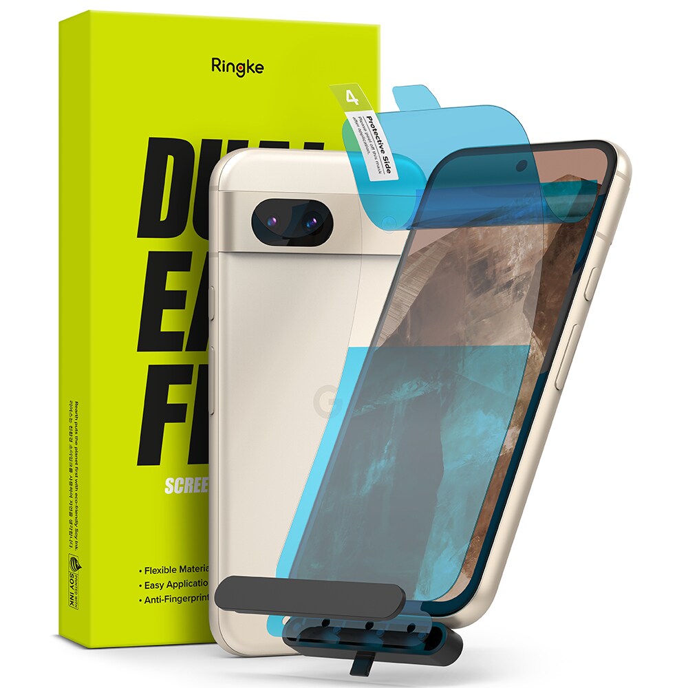 Google Pixel 8a Skærmbeskytter beskyttelsesfilm - Dual Easy (2-pak)