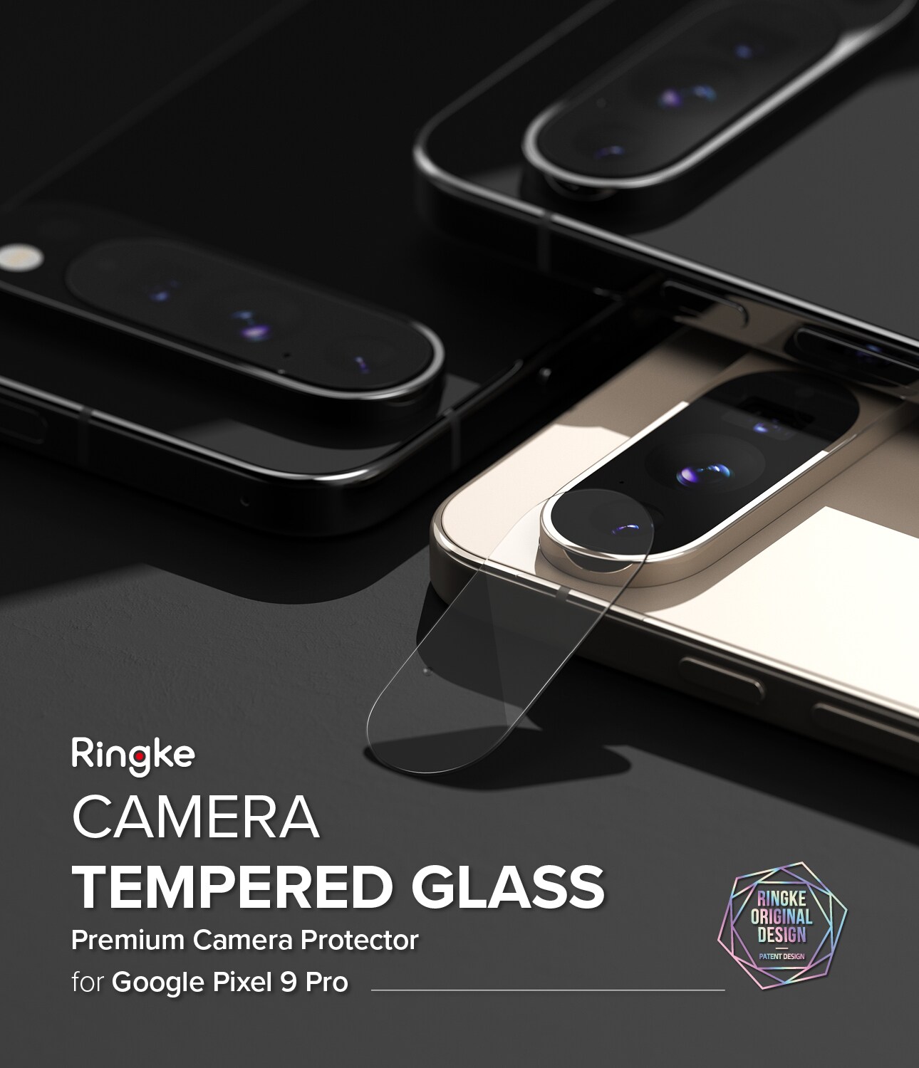 Google Pixel 9 Pro Kamerabeskyttelse i glas (3-pak)