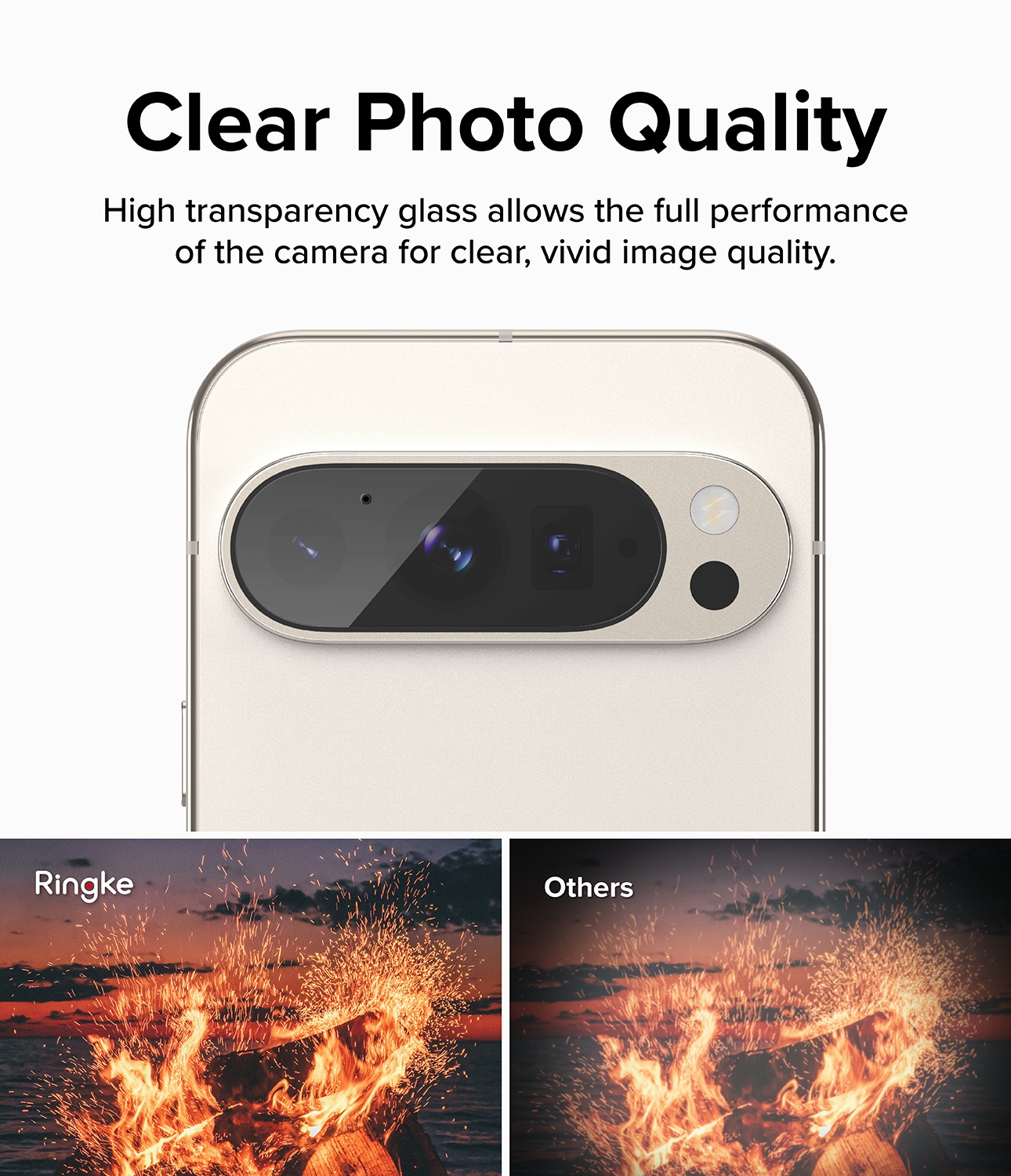 Google Pixel 9 Pro Kamerabeskyttelse i glas (3-pak)