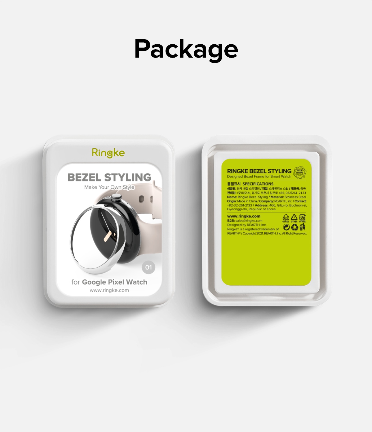 Google Pixel Watch 2 Beskyttelsesring - Bezel Styling Sølv