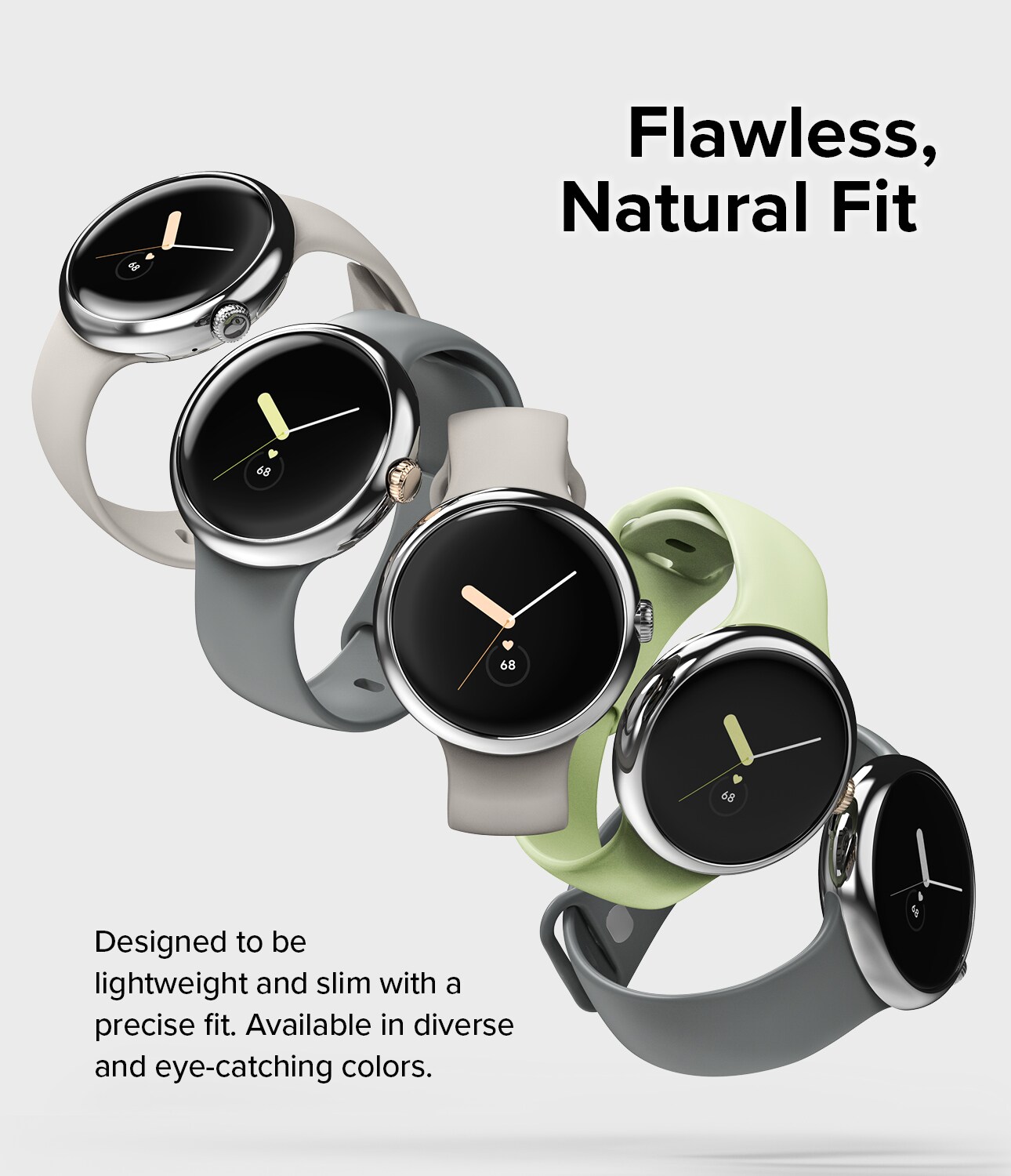 Google Pixel Watch 2 Beskyttelsesring - Bezel Styling Sølv
