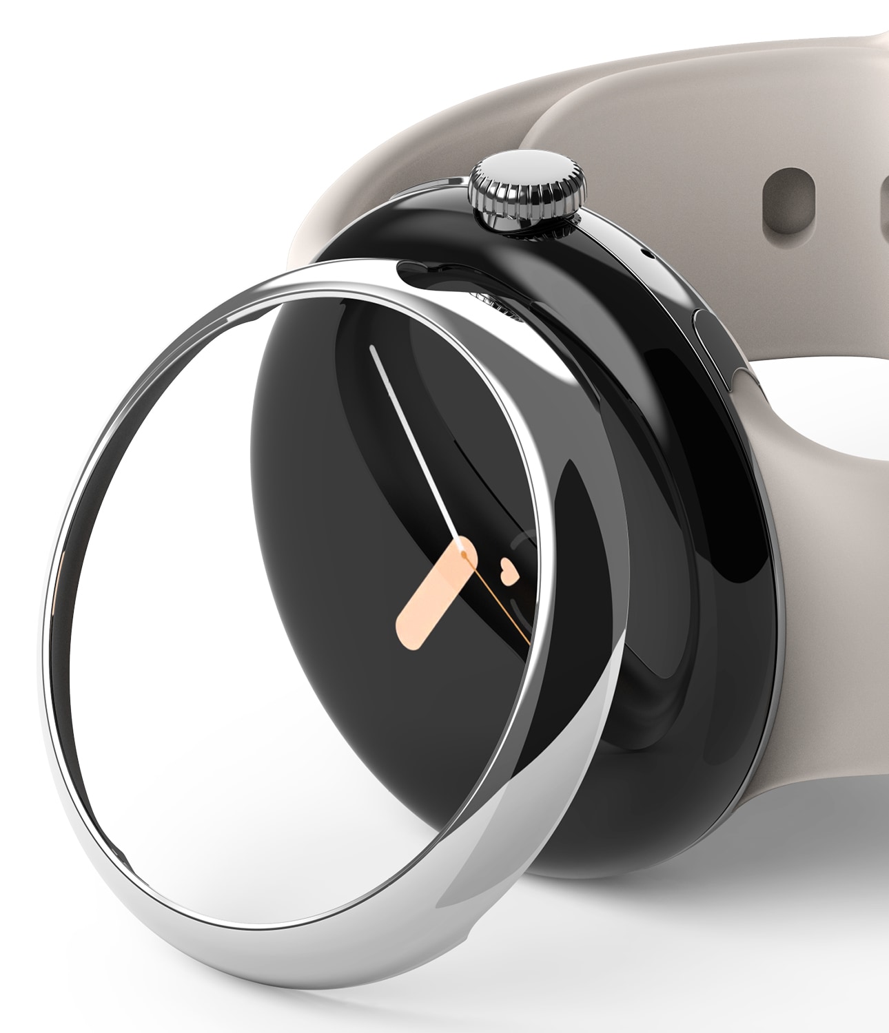 Google Pixel Watch Beskyttelsesring - Bezel Styling Sølv
