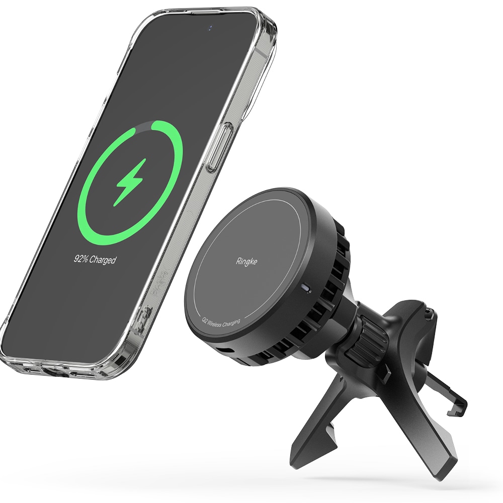 Qi2 MagSafe Bilholder med oplader og køleblæser, Sort
