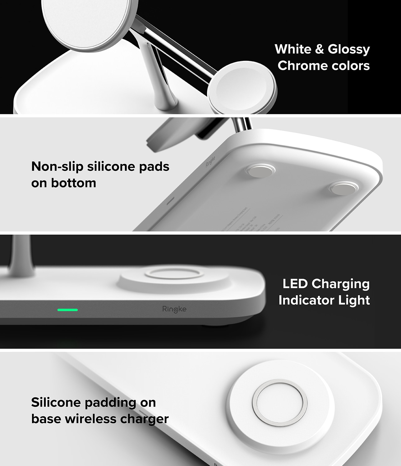 Qi2 MagSafe 3-i-1 opladningsstation, Hvid