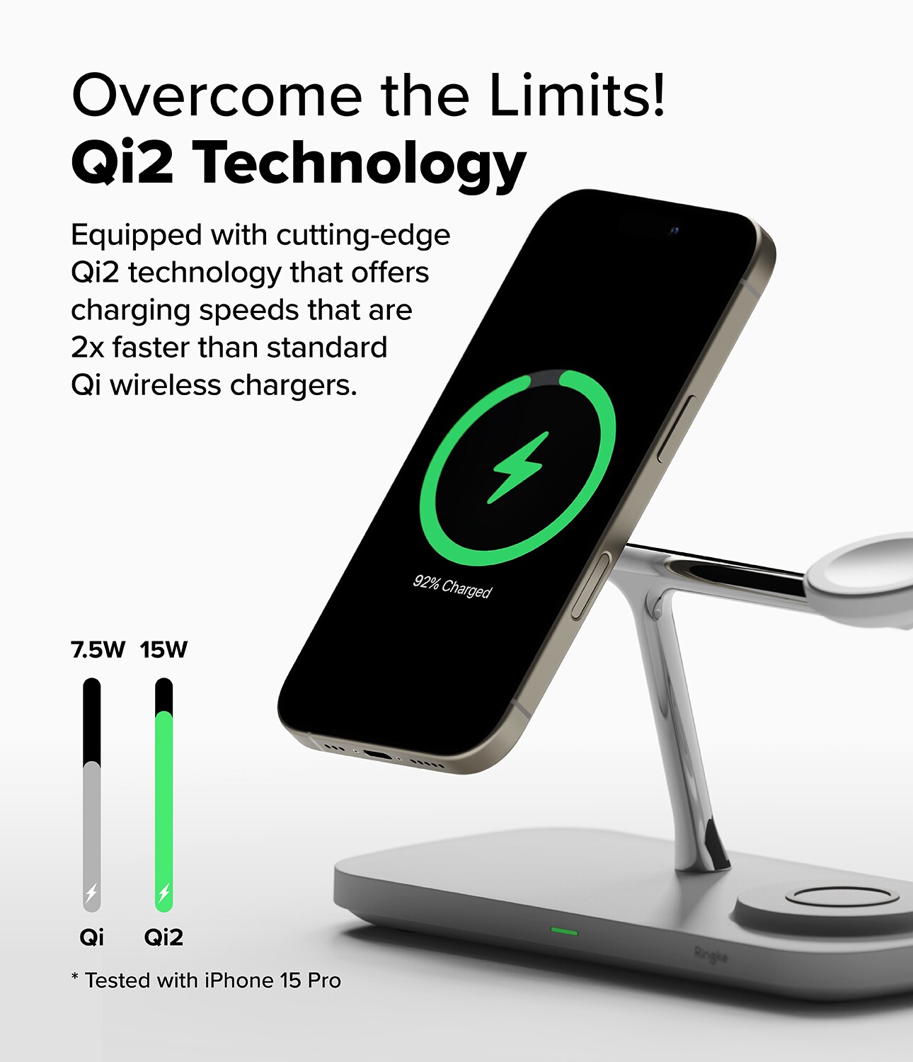 Qi2 MagSafe 3-i-1 opladningsstation, Hvid
