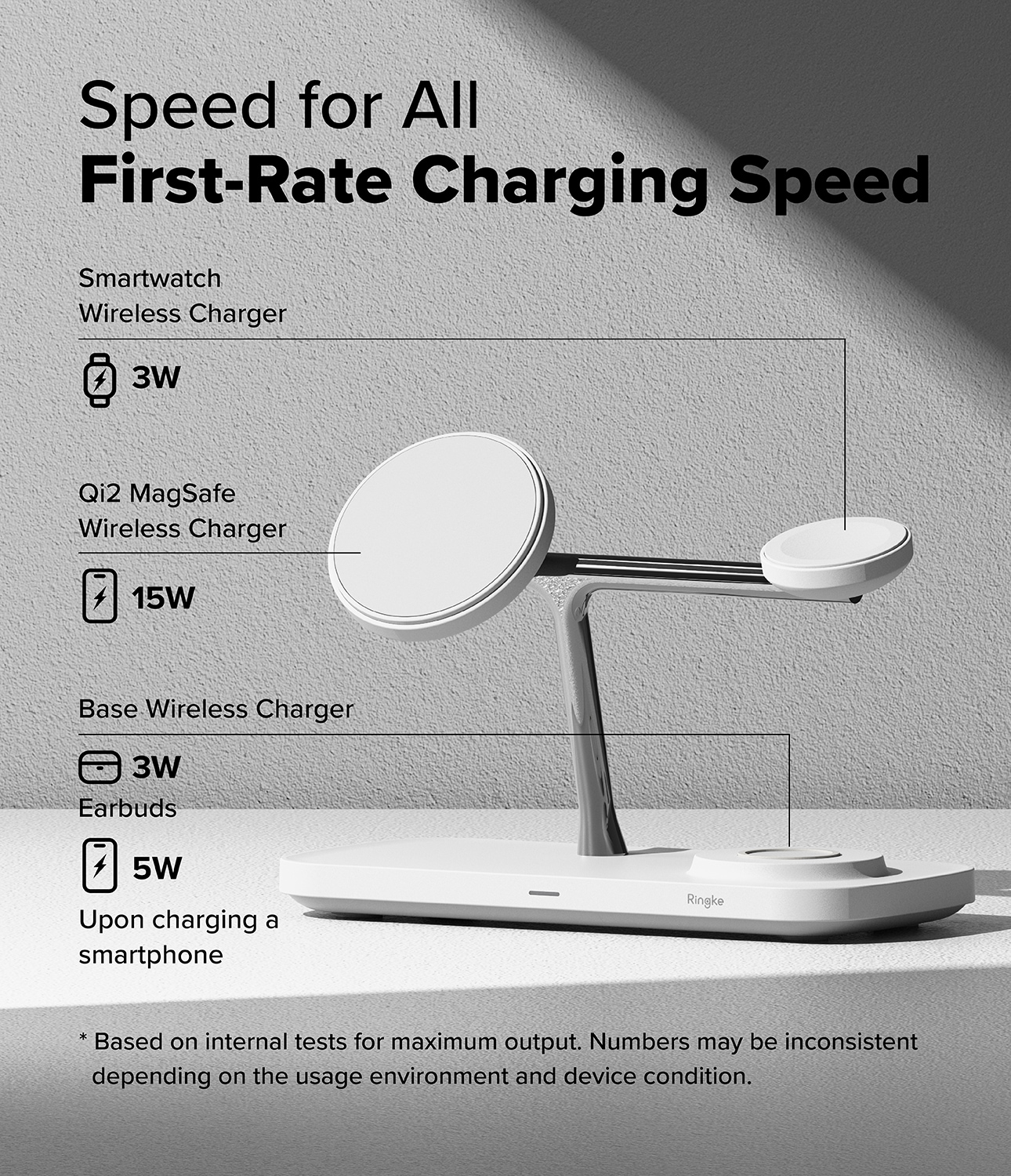 Qi2 MagSafe 3-i-1 opladningsstation, Hvid