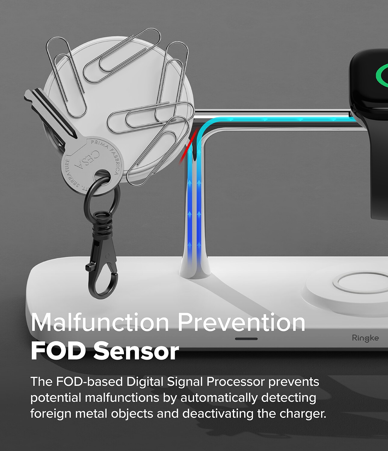 Qi2 MagSafe 3-i-1 opladningsstation, Hvid