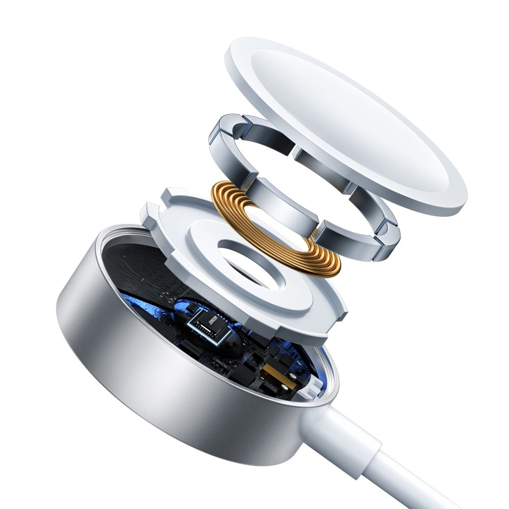 3-i-1 opladningskabel - USB-A til USB-C/Lightning & Apple Watch oplader, Hvid