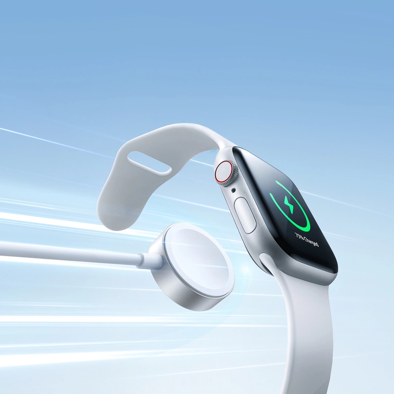 3-i-1 opladningskabel - USB-A til USB-C/Lightning & Apple Watch oplader, Hvid