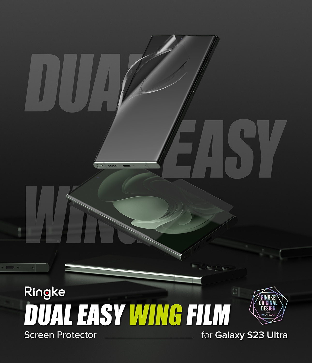 Samsung Galaxy S23 Ultra Skærmbeskytter beskyttelsesfilm - Dual Easy Wing (2-pak)