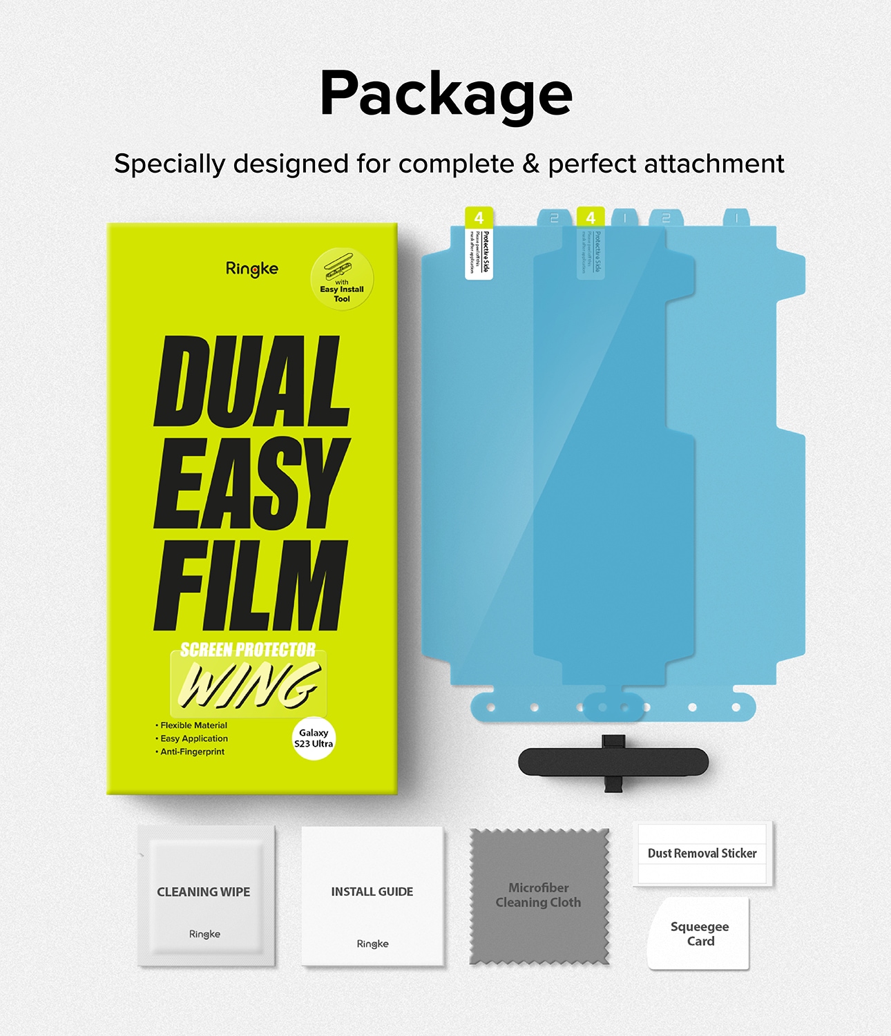 Samsung Galaxy S23 Ultra Skærmbeskytter beskyttelsesfilm - Dual Easy Wing (2-pak)