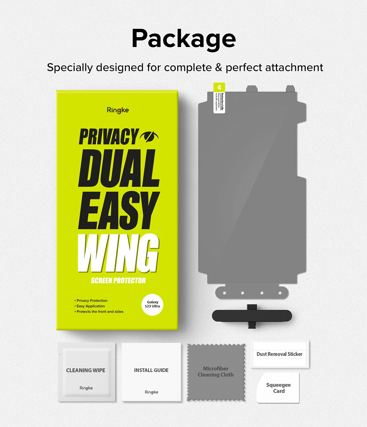 Samsung Galaxy S23 Ultra Anti-spy skærmbeskytter beskyttelsesfilm - Dual Easy Wing